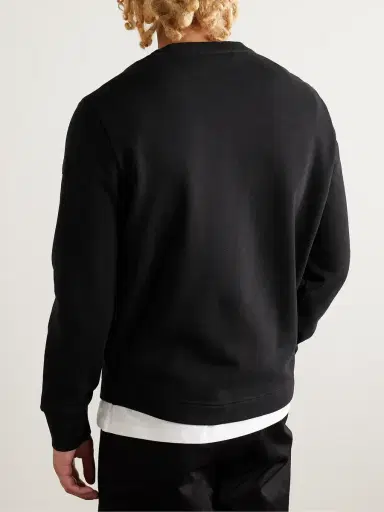 Moncler Logo-Print Appliquéd Cotton-Jersey Sweatshirt - Men | Thumbnail 4