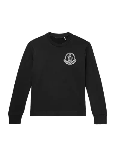 Moncler Logo-Print Appliquéd Cotton-Jersey Sweatshirt - Men | Thumbnail 1