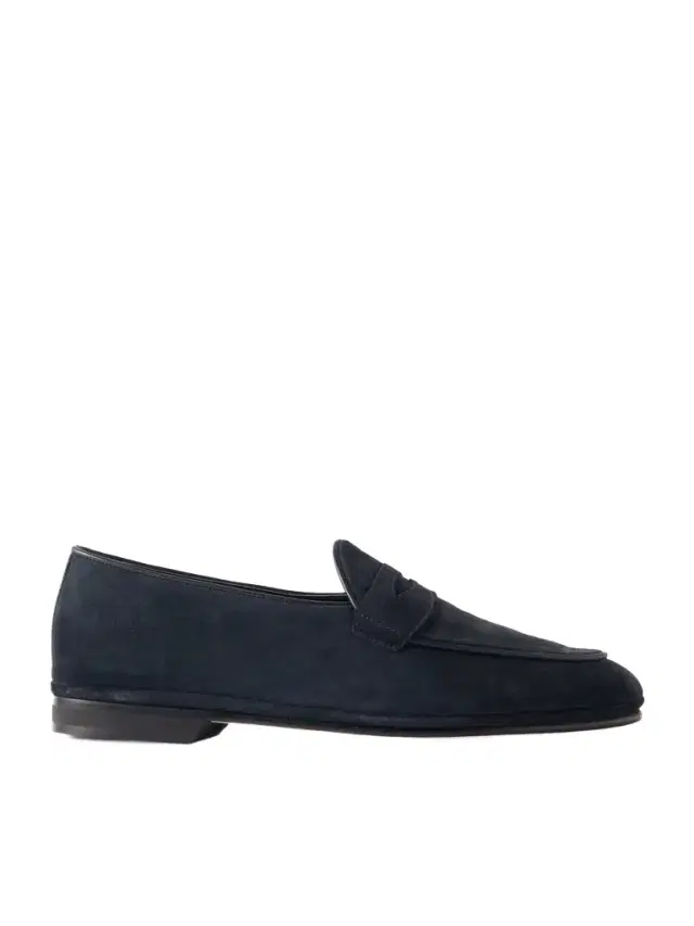 Rubinacci Leather-Trimmed Suede Penny Loafers - Men