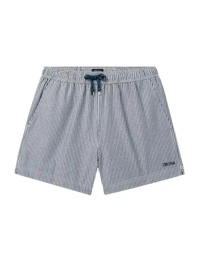 Zegna Straight-Leg Mid-Length Striped Seersucker Shorts - Men | Thumbnail 1