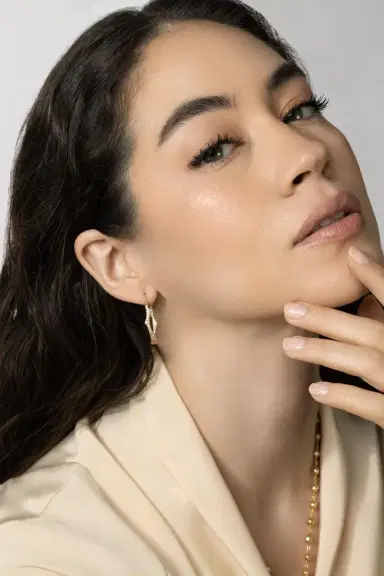 PARULINA Briar Diamond Hoop Earrings | Thumbnail 2