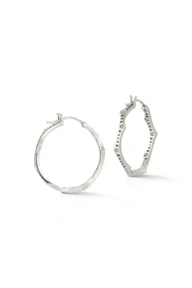 PARULINA Briar Diamond Hoop Earrings | Thumbnail 5