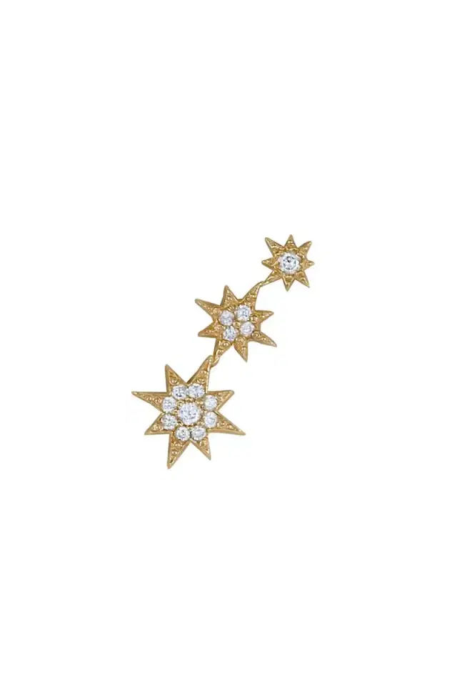 Anzie Diamond Starburst Zig Zag Ear End