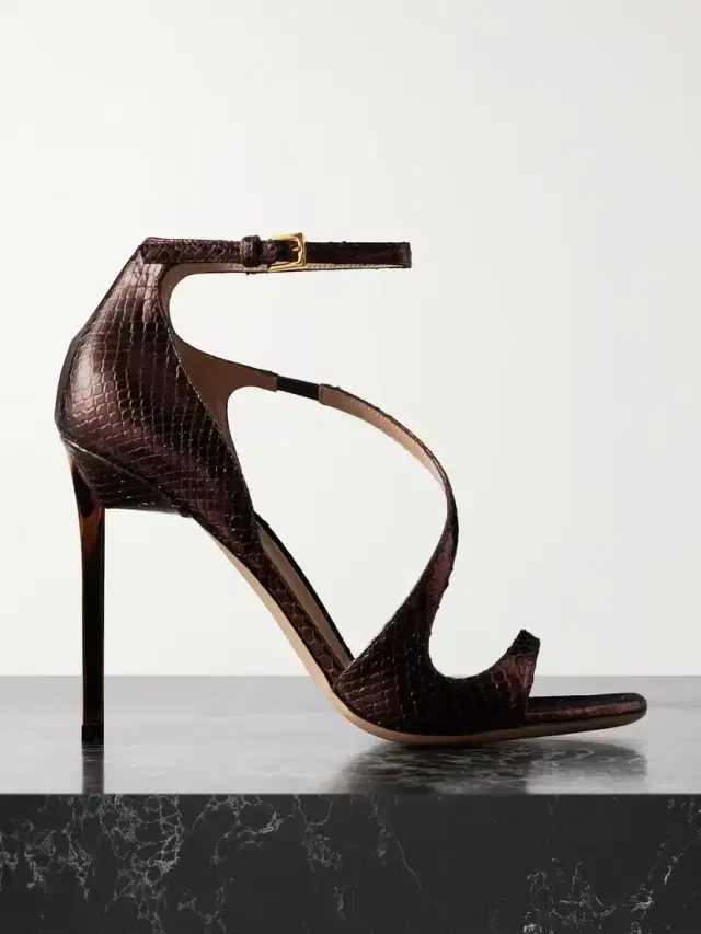 Newton Snake-effect Leather Sandals