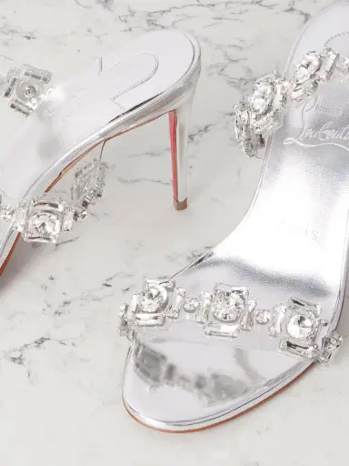 Christian Louboutin Just Jewel 85 Crystal-embellished Pvc And Leather Sandals | Thumbnail 4