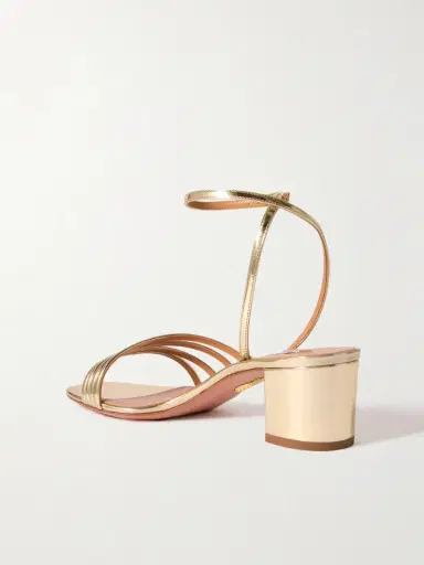 Aquazzura Latour 50 Metallic Leather Sandals | Thumbnail 3