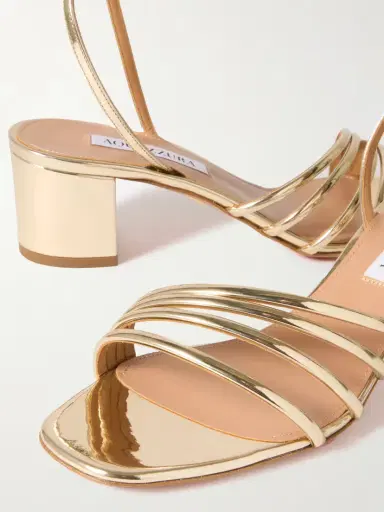 Aquazzura Latour 50 Metallic Leather Sandals | Thumbnail 4