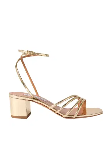 Aquazzura Latour 50 Metallic Leather Sandals | Thumbnail 1