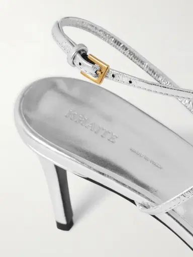 Khaite Loop Metallic Crinkled-leather Sandals | Thumbnail 4 Khaite Loop Metallic Crinkled-leather Sandals | Thumbnail 4
