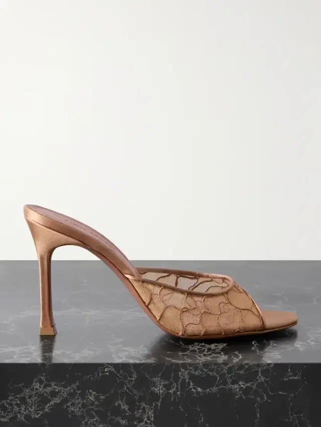 Alexa Satin And Corded-lace Sandals