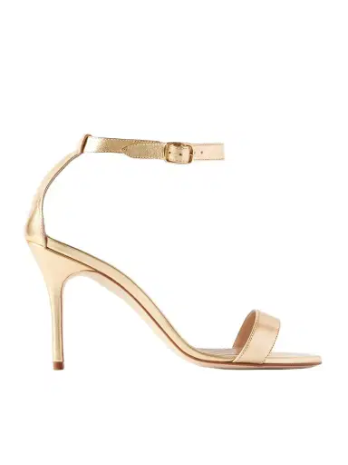 Manolo Blahnik Chaos 90 Metallic Leather Sandals | Thumbnail 1 Manolo Blahnik Chaos 90 Metallic Leather Sandals | Thumbnail 1