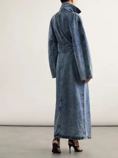 Alaïa Spiral Asymmetric Denim Coat | Thumbnail 3 Alaïa Spiral Asymmetric Denim Coat | Thumbnail 3