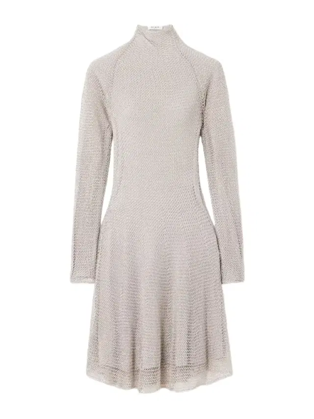Alaïa Metallic Open-knit Turtleneck Mini Dress