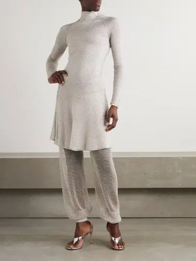Alaïa Cropped Metallic Open-knit Bandeau Top | Thumbnail 2 Alaïa Cropped Metallic Open-knit Bandeau Top | Thumbnail 2