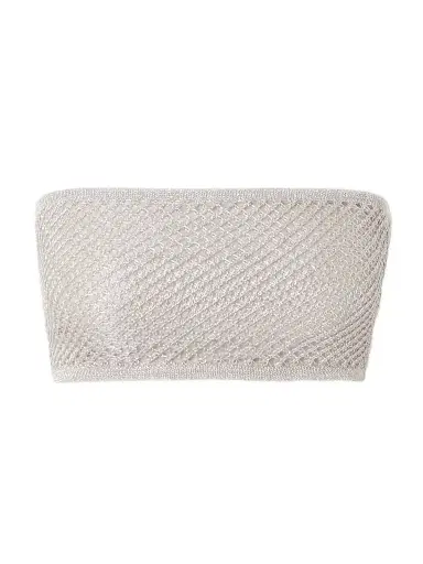 Alaïa Cropped Metallic Open-knit Bandeau Top | Thumbnail 1 Alaïa Cropped Metallic Open-knit Bandeau Top | Thumbnail 1