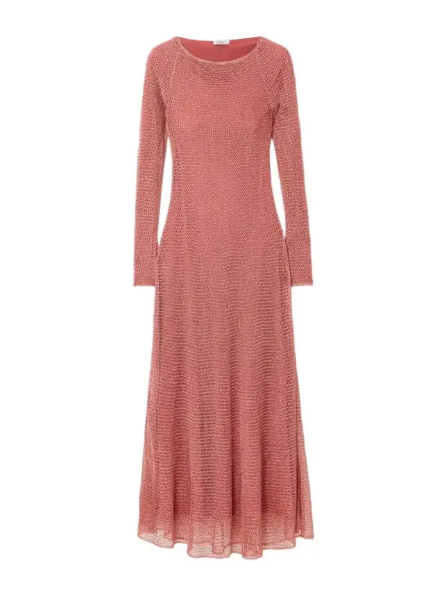 Alaïa Metallic Open-knit Midi Dress