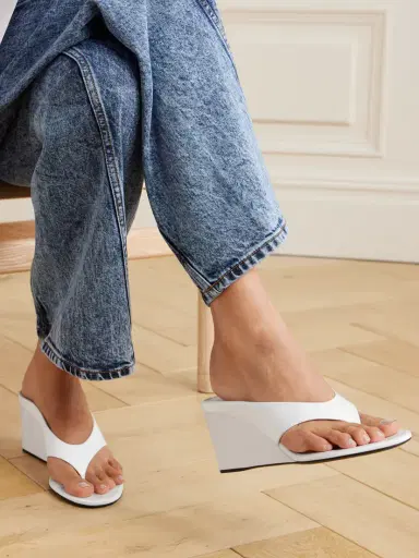 Alaïa Satin Wedge Sandals | Thumbnail 2 Alaïa Satin Wedge Sandals | Thumbnail 2