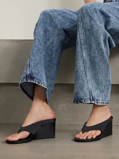 Alaïa Satin Wedge Sandals | Thumbnail 2 Alaïa Satin Wedge Sandals | Thumbnail 2