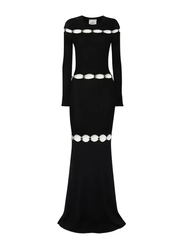 Elmire Embellished Cutout Knitted Maxi Dress