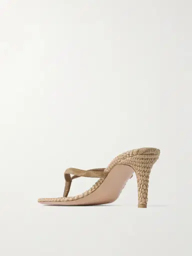 Gianvito Rossi Calypso 70 Suede-trimmed Raffia Sandals | Thumbnail 3