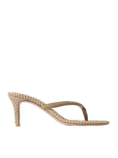 Gianvito Rossi Calypso 70 Suede-trimmed Raffia Sandals | Thumbnail 1