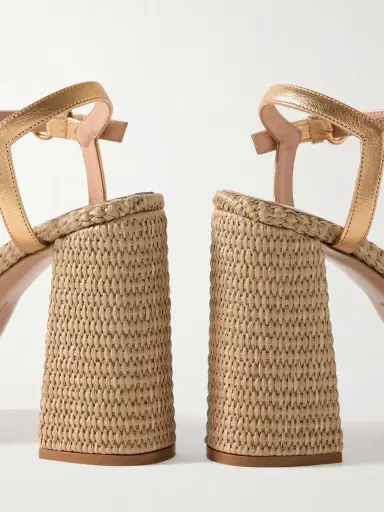 Gianvito Rossi Bebe 130 Metallic Leather Espadrille Platform Sandals | Thumbnail 4 Gianvito Rossi Bebe 130 Metallic Leather Espadrille Platform Sandals | Thumbnail 4