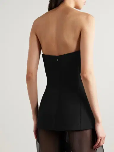Khaite Ayla Strapless Crepe And Satin Bustier Top | Thumbnail 3 Khaite Ayla Strapless Crepe And Satin Bustier Top | Thumbnail 3
