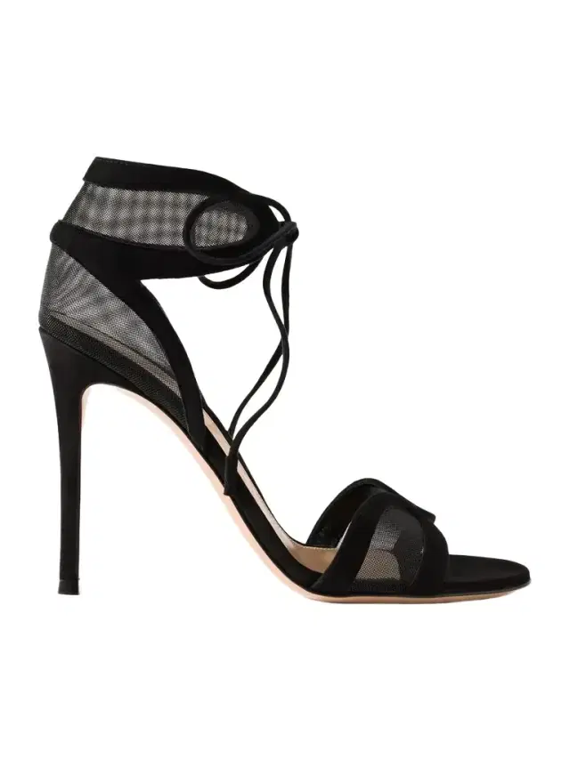 Falene 110 Suede-trimmed Tulle Sandals