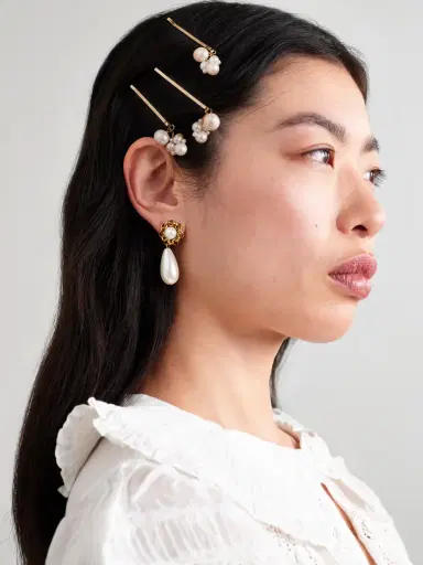 Completedworks Set Of Three Gold-plated Pearl Hair Clips | Thumbnail 2 Completedworks Set Of Three Gold-plated Pearl Hair Clips | Thumbnail 2