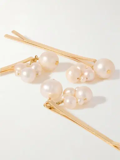 Completedworks Set Of Three Gold-plated Pearl Hair Clips | Thumbnail 3 Completedworks Set Of Three Gold-plated Pearl Hair Clips | Thumbnail 3