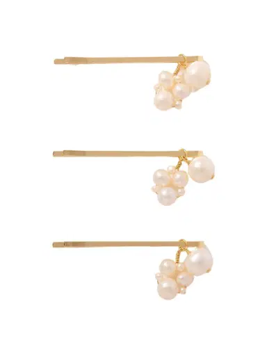 Completedworks Set Of Three Gold-plated Pearl Hair Clips | Thumbnail 1 Completedworks Set Of Three Gold-plated Pearl Hair Clips | Thumbnail 1