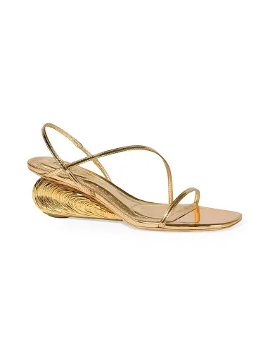 Simkhai Women's Bridget 75MM Metallic Leather Wedge Sandals | Thumbnail 2