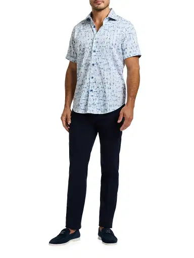Robert Graham Men's Makemo Woven Shirt - Blue - Size XXL | Thumbnail 2 Robert Graham Men's Makemo Woven Shirt - Blue - Size XXL | Thumbnail 2