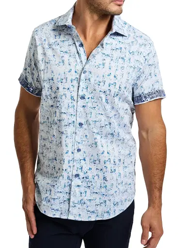 Robert Graham Men's Makemo Woven Shirt - Blue - Size XXL | Thumbnail 4 Robert Graham Men's Makemo Woven Shirt - Blue - Size XXL | Thumbnail 4