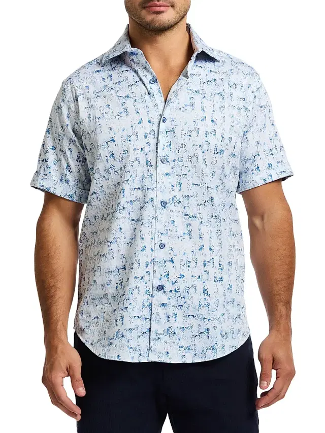 Men's Makemo Woven Shirt - Blue
