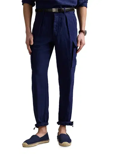 Polo Ralph Lauren Men's Lateef Slim-Tapered-Fit Linen Cargo Pants - Newport Navy | Thumbnail 3 Polo Ralph Lauren Men's Lateef Slim-Tapered-Fit Linen Cargo Pants - Newport Navy | Thumbnail 3