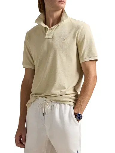 Polo Ralph Lauren Men's Classic-Fit Mineral-Dyed Mesh Polo Shirt | Thumbnail 3 Polo Ralph Lauren Men's Classic-Fit Mineral-Dyed Mesh Polo Shirt | Thumbnail 3