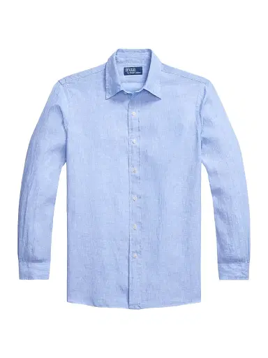 Polo Ralph Lauren Men's Classic-Fit Linen Shirt - Blue White | Thumbnail 1 Polo Ralph Lauren Men's Classic-Fit Linen Shirt - Blue White | Thumbnail 1