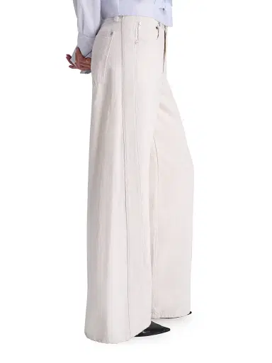 TWP Women's Almost Famous Wide-Leg Jeans - Natural - Size 30 | Thumbnail 4 TWP Women's Almost Famous Wide-Leg Jeans - Natural - Size 30 | Thumbnail 4