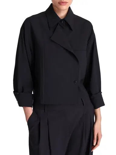 TWP Women's Next Chapter Asymmetric Shirt - Midnight - Size Large | Thumbnail 3