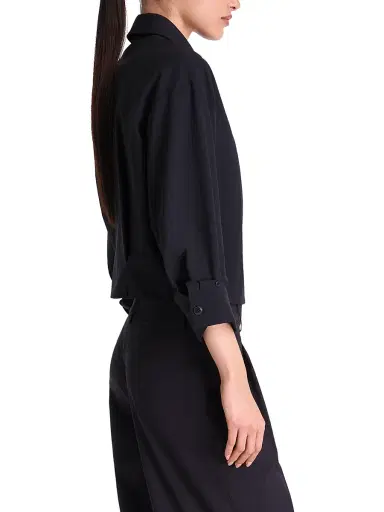 TWP Women's Next Chapter Asymmetric Shirt - Midnight - Size Large | Thumbnail 4