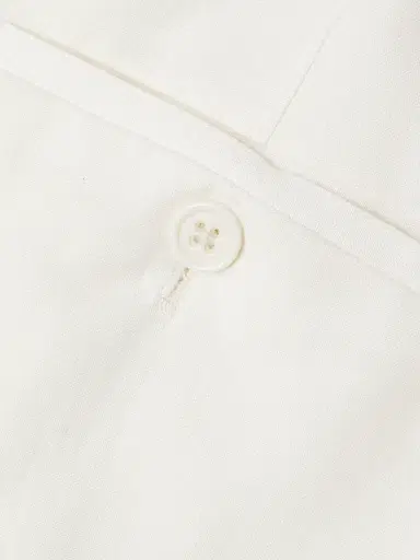 Ralph Lauren Purple Label Men's Hand-Tailored Pleated Silk-Linen Shorts - Classic Cream - Size 42 | Thumbnail 8