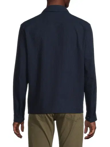 Sartorio Napoli Men's Seersucker Wool-Silk Jacket - Navy - Size 44 | Thumbnail 5
