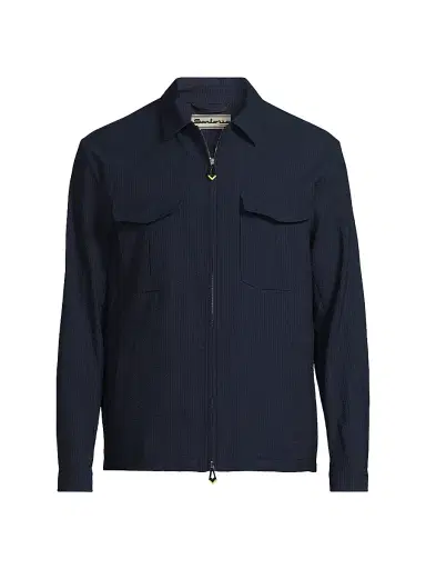 Sartorio Napoli Men's Seersucker Wool-Silk Jacket - Navy - Size 44 | Thumbnail 1