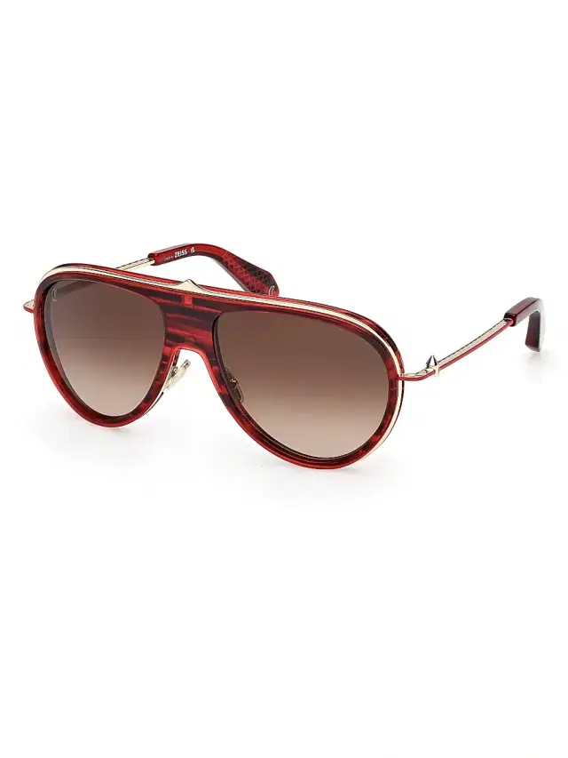Christian Louboutin Men's 61MM Aviator Sunglasses - Red Havana Brown