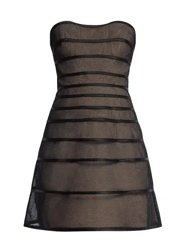 BCBGMAXAZRIA Women's Sheer Volume Strapless Minidress - Black Almond - Size 2 | Thumbnail 1 BCBGMAXAZRIA Women's Sheer Volume Strapless Minidress - Black Almond - Size 2 | Thumbnail 1