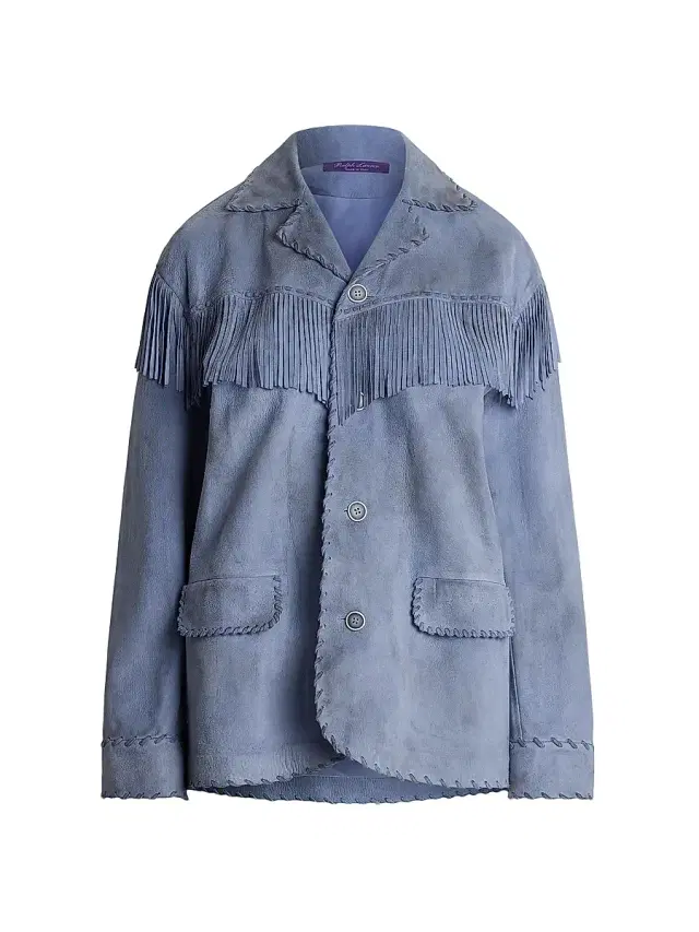 Women's Rennie Suede Fringe-Trim Jacket - Cornflower