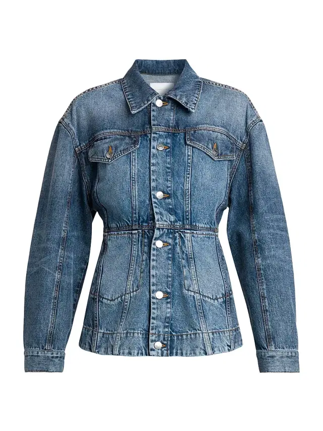Women's Tailored Denim Button-Front Jacket - Two Tonal Denim