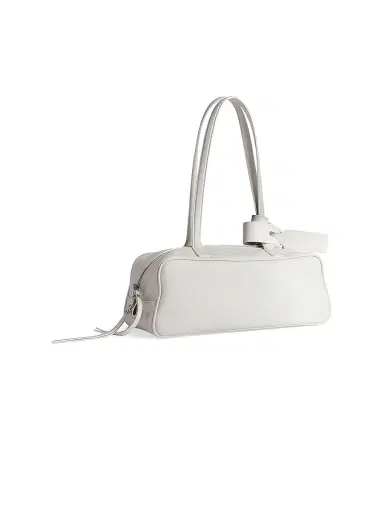 Balenciaga Women's Carrie Small Bowling Shoulder Bag - White | Thumbnail 3