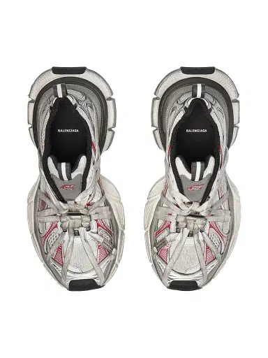 Balenciaga Men's 3XL Extreme Laces B Sneakers - Grey Silver Red - Size 6 | Thumbnail 5 Balenciaga Men's 3XL Extreme Laces B Sneakers - Grey Silver Red - Size 6 | Thumbnail 5